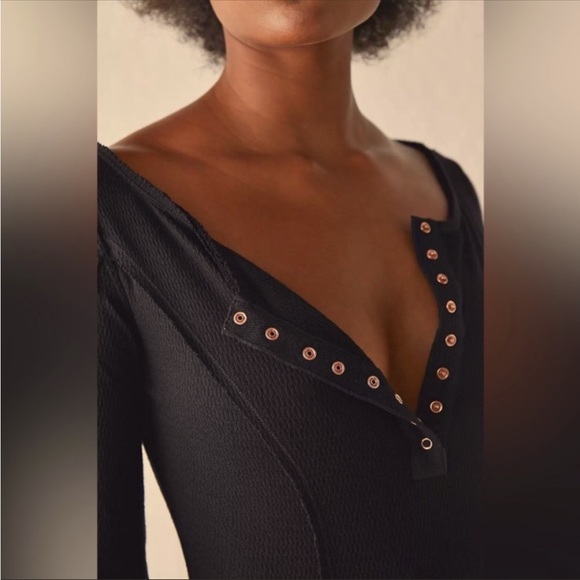 Free People Black Sloane Bodysuit NWT 🖤 - Picture 2 of 5